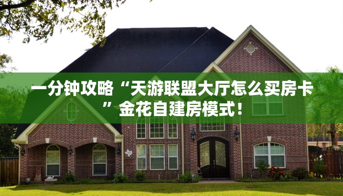 一分钟攻略“天游联盟大厅怎么买房卡”金花自建房模式! 一分钟攻略“天游联盟大厅怎么买房卡”金花自建房模式!