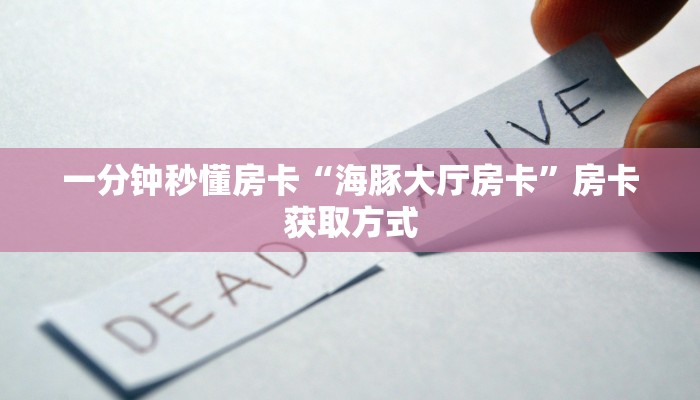 一分钟秒懂房卡“海豚大厅房卡”房卡获取方式