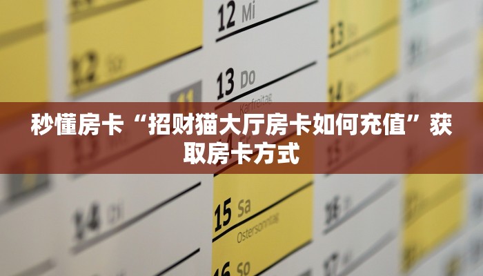 秒懂房卡“招财猫大厅房卡如何充值”获取房卡方式 秒懂房卡“招财猫大厅房卡如何充值”获取房卡方式
